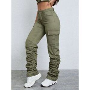 SHEIN EZwear Flap Pocket Side Stacked Jeans